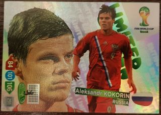 Aleksandr Kokorin Panini Adrenalyn Xl World Cup 2014 Limited Edition Card - Rare
