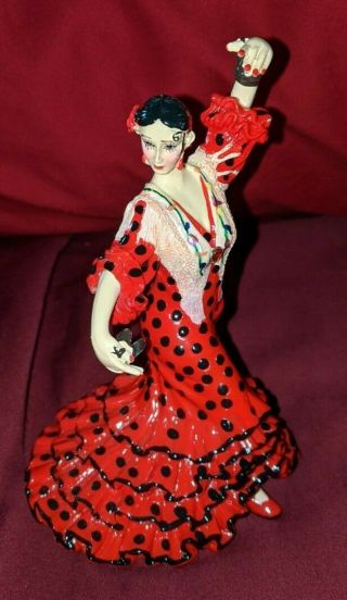 Barcino Mosaic Spanish Flamenco Lady Dancer Castanets Figurine 2008 Rare Art Htf