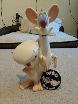 Pinky And The Brain 1995 Wb Animaniacs Statue With Tag Attached Rare See Photos
