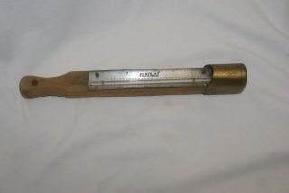 Vintage Antique Palmer Thermometer Copper & Wood