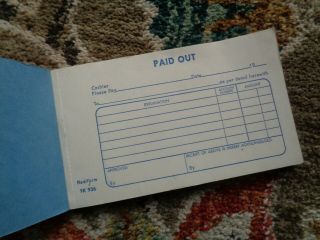 Vintage Collectible Rediform Paid Out Receipt Book