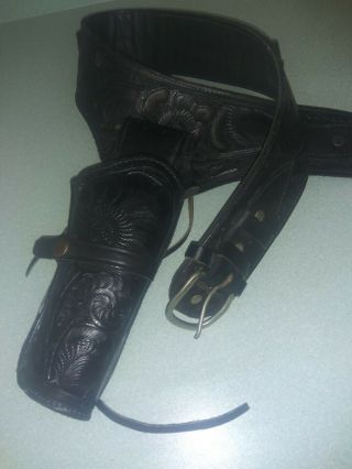 Rare Vintage Hand Tooled Leather Western Cowboy Holster