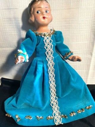 Vintage Composition 13 " Unmarked Disney Snow White Doll - Molded Hair