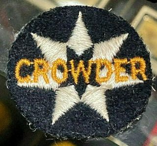 Rare World War 2 Felt Hat Patch - Us Army Service Command Camp Crowder