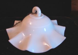 Antique Milk Glass Smoke Bell 7¼ " For Hanging Oil Kerpsene Lamp Light
