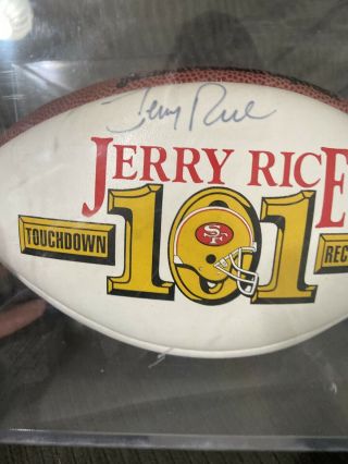 RARE Jerry Rice SF 49ers HOF Auto Signed Autograph TD Record Break Football Ball 2