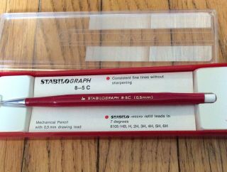 Stabilograph 8 - 5 C 0.  5 Mm Drafting Mechanical Pencil & Case Stabilo Germany Rare