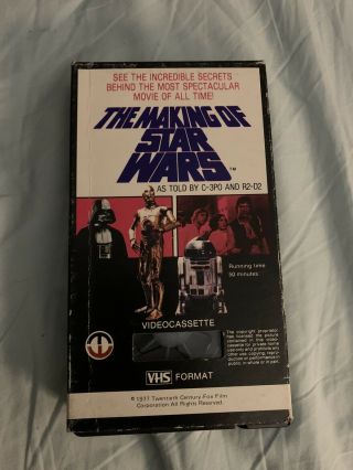 The Making Of Star Wars Vhs Magnetic Video Rare R2d2 C3po Sci - Fi Htf Cult