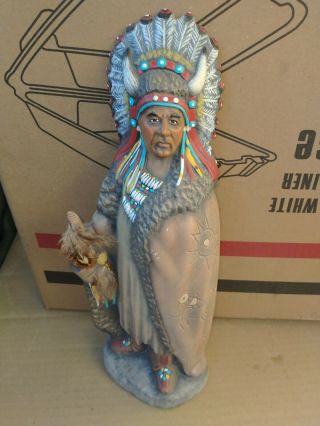 Rare Native American Indian Chief Statue 17 " X 7 " X 5 " Detailed
