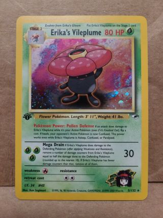 Pokemon Wotc 1st Edition Erika 