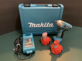 Makita 12 Volt 3/8 " Impact Wrench With Anvil Head.  Rare W/charger & 2 Batteries