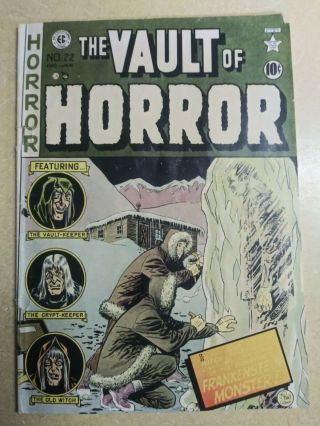 Vault Of Horror 22 Golden Age Ec Rare Pre - Code Horror Frankenstein Low Grade