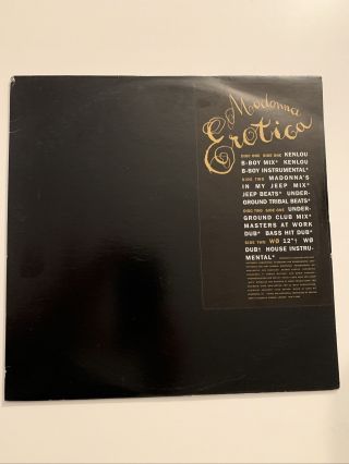 Madonna Erotica Remixes Limited - 2 Disc 12 " Vinyl Promo Us Rare Sex Book Era