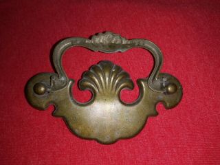 Single Vintage Brass cabinet Drawer Pull Handle Chippendale style batwing 5 