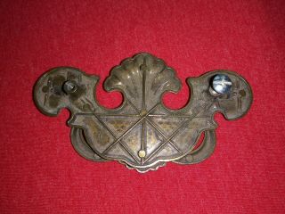Single Vintage Brass cabinet Drawer Pull Handle Chippendale style batwing 5 