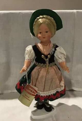 Vintage German Doll In Traditional Alpine Dress Schmider Doll