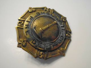 Vintage Rare Shell Oil Co.  Fire Dept.  Employee Badge Pin