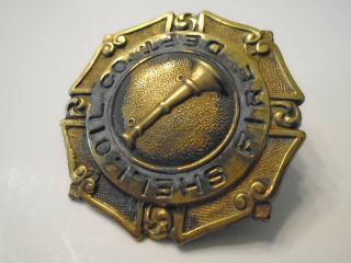 Vintage Rare Shell Oil Co.  Fire Dept.  Employee Badge Pin 3