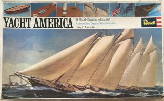 Rare 1969 Vintage Revell Model Yacht America 24 " Can Be Rigged For Sailing