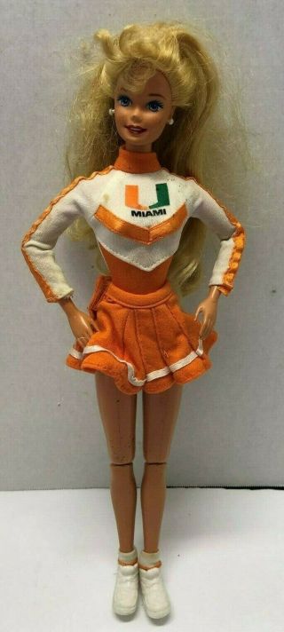 University Of Miami Barbie Cheerleader 1996 Vintage Doll
