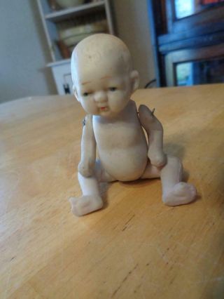 Cute Little Vintage/antique Bisque Baby Doll Made In Japan 3 3/4 "