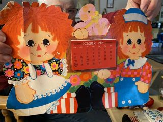Vintage Raggedy Ann And Andy With Calendar