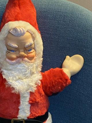 Rare Vintage Rubber Face And Mittens Plush Stuffed SANTA CLAUS Christmas 3