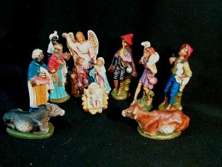 Rare Vintage Nativity Figures Set Of 12 Large Figures Made In Italy Gorgeous