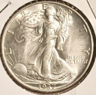 Hi Grade Rare 1937 Silver Walking Liberty Half Dollar 50c Bu Unc