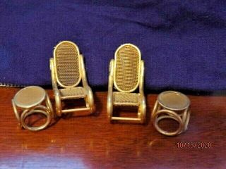 Vintage Miniature Metal Brass Doll House Furniture - Rocking Chairs And Tables