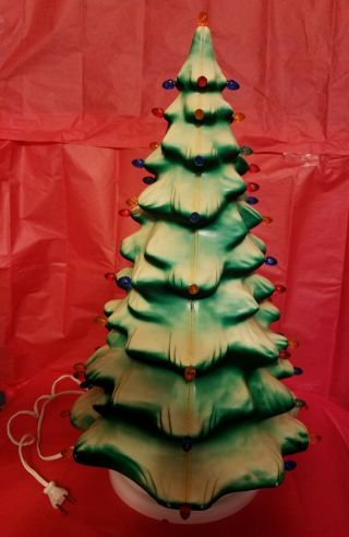 Rare Vintage 21 " Union Products Ca.  Lighted Blow Mold Christmas Tree