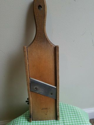 Vintage Primitive Wooden Kraut Slaw Cutter Slicer Shredder Farmhouse 12 × 3in.