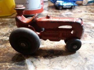 Estate Find Antique Cast Iron Tractor With Rider And Real Rubber Tires