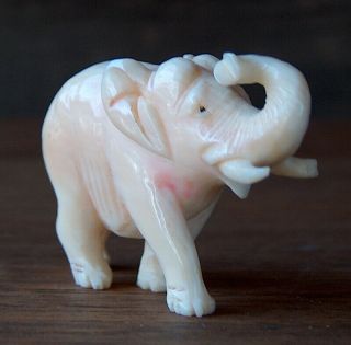 Estate Find Vintage Antique Miniature Carved Bovine Celluloid Elephant Figurine