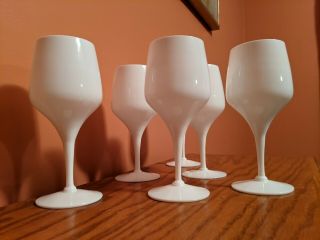 Morgantown Vision Rare White 6 Goblets Lg Wine/ Water Mid Century Modern Mcm