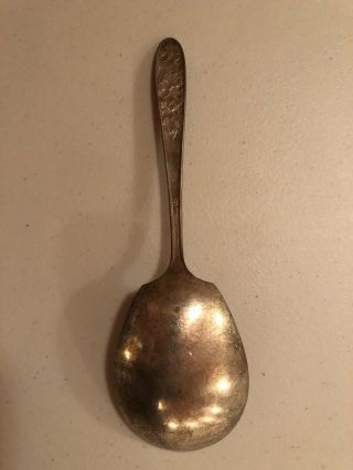 Antique 1935 Vintage National Silver Co NARCISSUS Silver Plate Serving Spoon 2