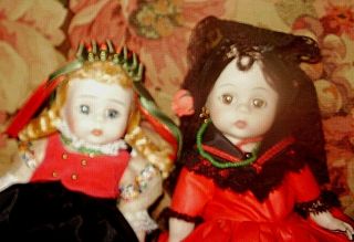 8 - In Madame Alexander Vintage 1960s Bk Polish & Spanish Dolls In Boxes
