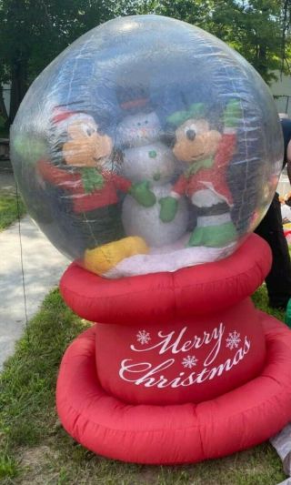 Rare Mickey Mouse Snowglobe Gemmy Airblown Inflatable Christmas
