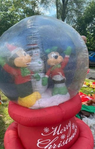 Rare Mickey Mouse snowglobe Gemmy airblown inflatable Christmas 3