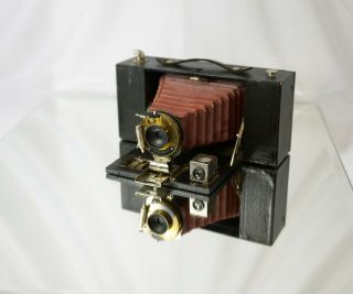 Rare Old Vintage Eastman Kodak No 3 A Folding Brownie Camera Red Bellows