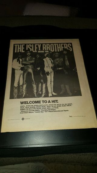 The Isley Brothers Inside You Rare Radio Promo Poster Ad Framed