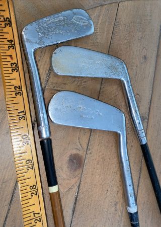 Three Rare Vintage Golf Putters Antique Early Circa Ag Spalding & Bros.