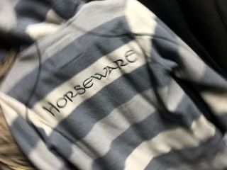 Horseware Ireland Whitney Stripes Grey Fleece Zip Jacket Rare Hard To Find 2