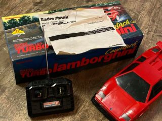 Vintage Radio Shack R/c Lamborghini Countach (red) Rare Discontinued W/ Box Top