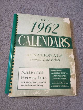 Vintage 1962 Salesman Sample Calendar Very Rare