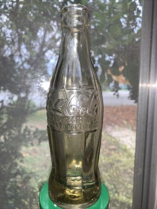 Coca Cola Smoke Bottle Pat Date Nov 16,  1915 Thick No Town.  Rare Color
