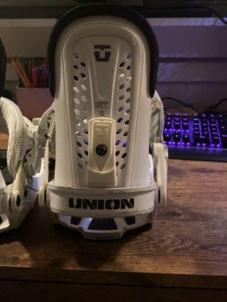 Union Snowboard Bindings Force L/XL Rare White 2