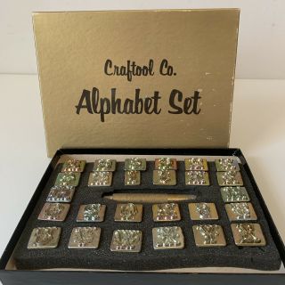 Vintage Craftool Co Alphabet 3/4 " Stamp Set Leather Tools Box 8200 Rare