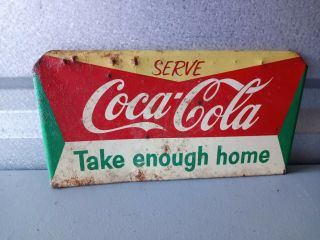 Vintage Coca Cola Double Sided Metal Sign (rare)