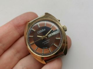 Rare USSR Collectible WATCH Slava AUTOMATIC 2427 COPPER DIAL SERVICED 2